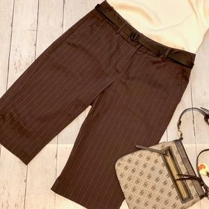 Worthington Pinstripe Capri Pants -Brown
